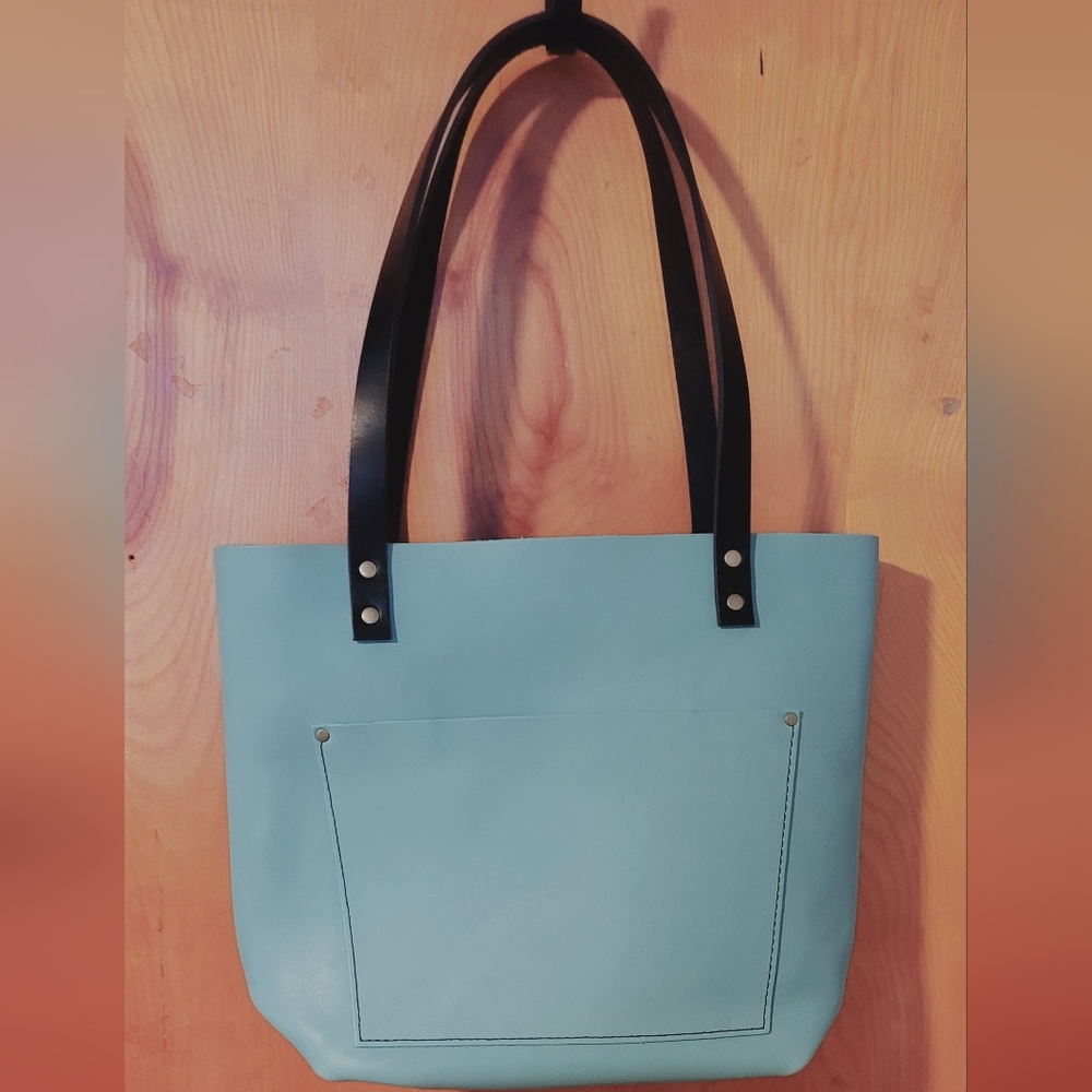 Portland Leather Goods Small Leather Tote - Mint *UNICORN COLOR*